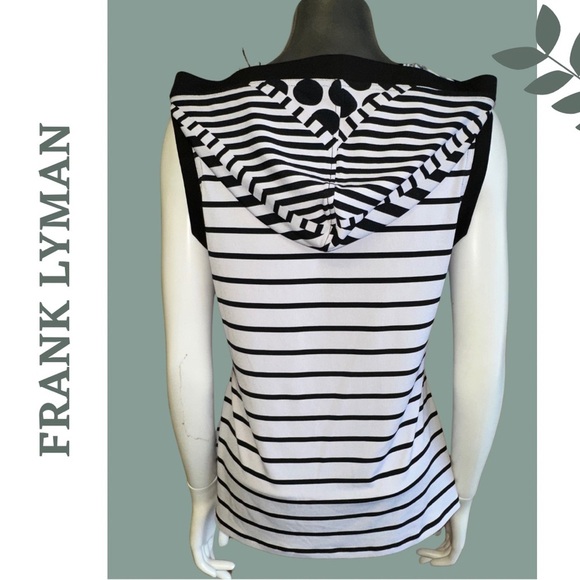 🛍️3/$40 Frank Lyman Sleeveless Hooded Top
Lace Up Detail Black White Size 8 - Picture 4 of 6